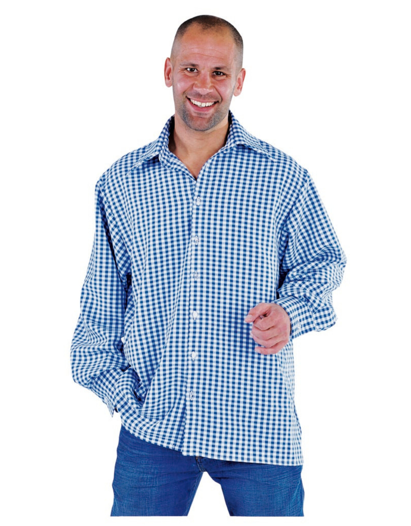Hemd Brabant Bont Blauw/Wit