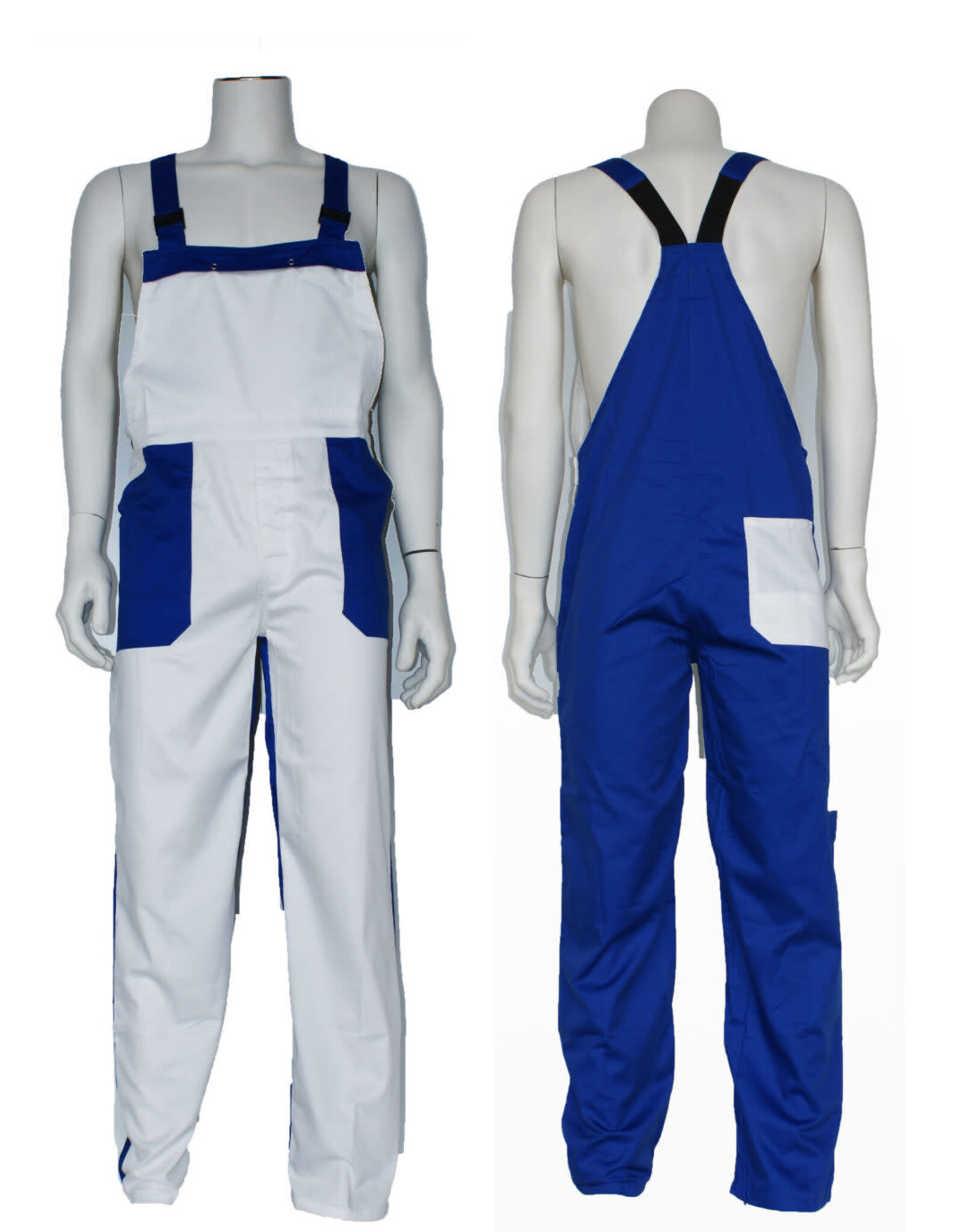 Tuinbroek Wit-Korenblauw