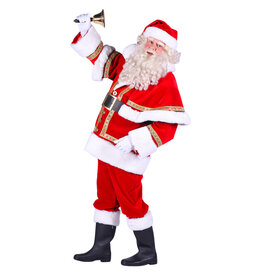 Kerstman Polyester Deluxe mat Cape, Rood/Wit