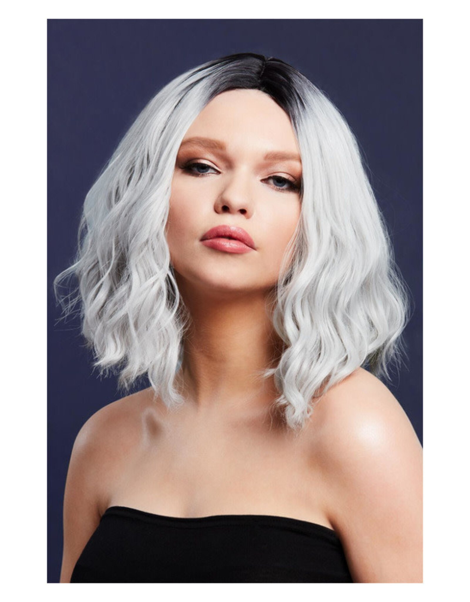 Fever Cara Pruik, 2 Kleuren Zilver