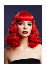 Fever Bettie Pruik met Slag en Pony, Rood