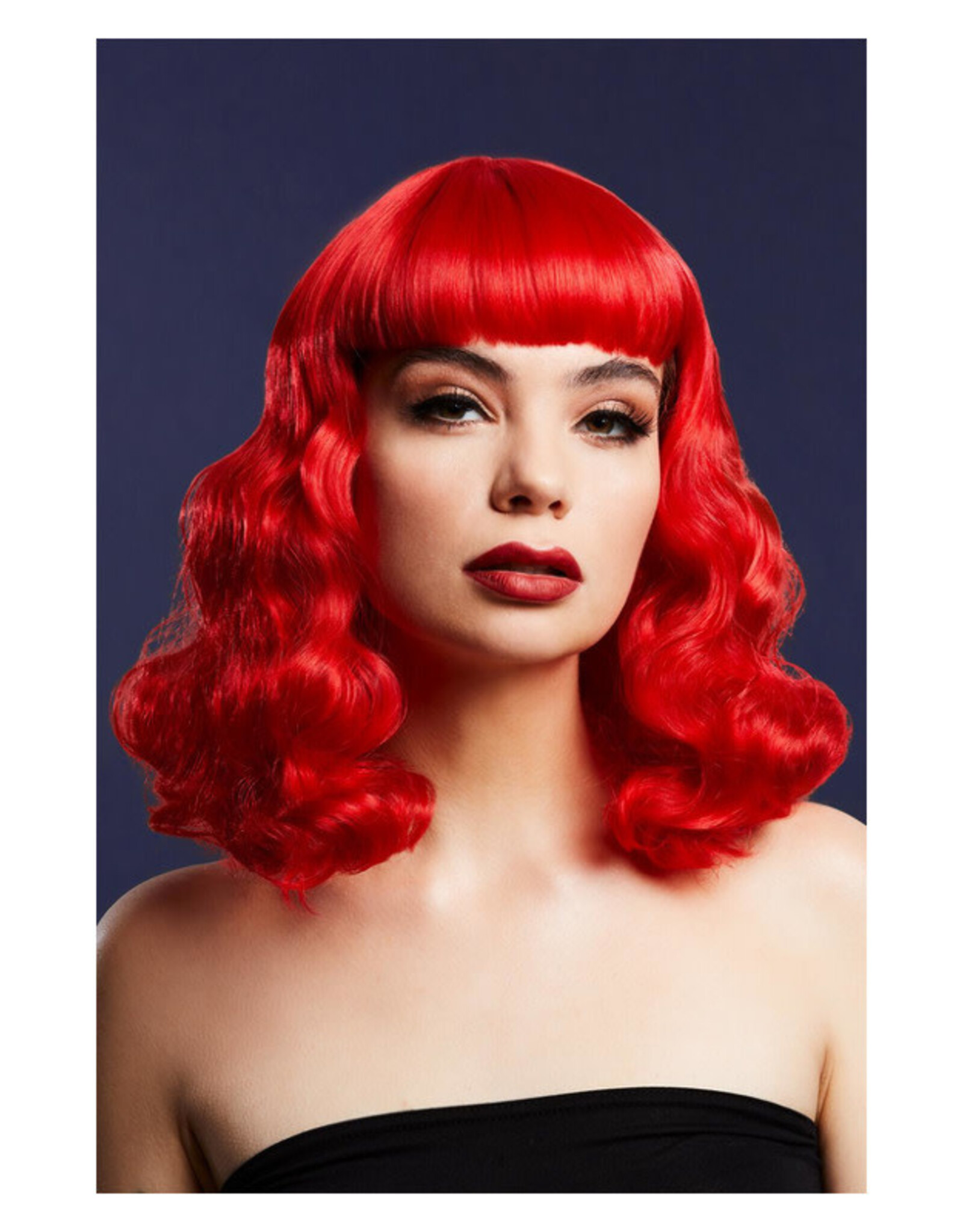 Fever Bettie Pruik met Slag en Pony, Rood