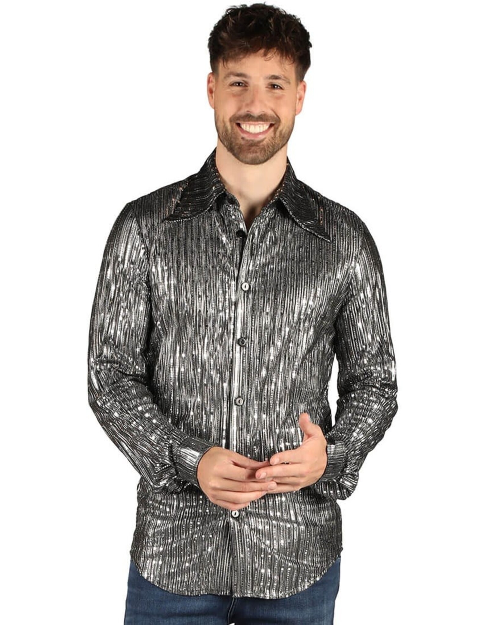 Blouse "Disco King", Zilver