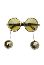Bril Disco Balls goud