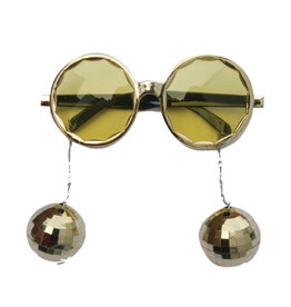 Bril Disco Balls goud
