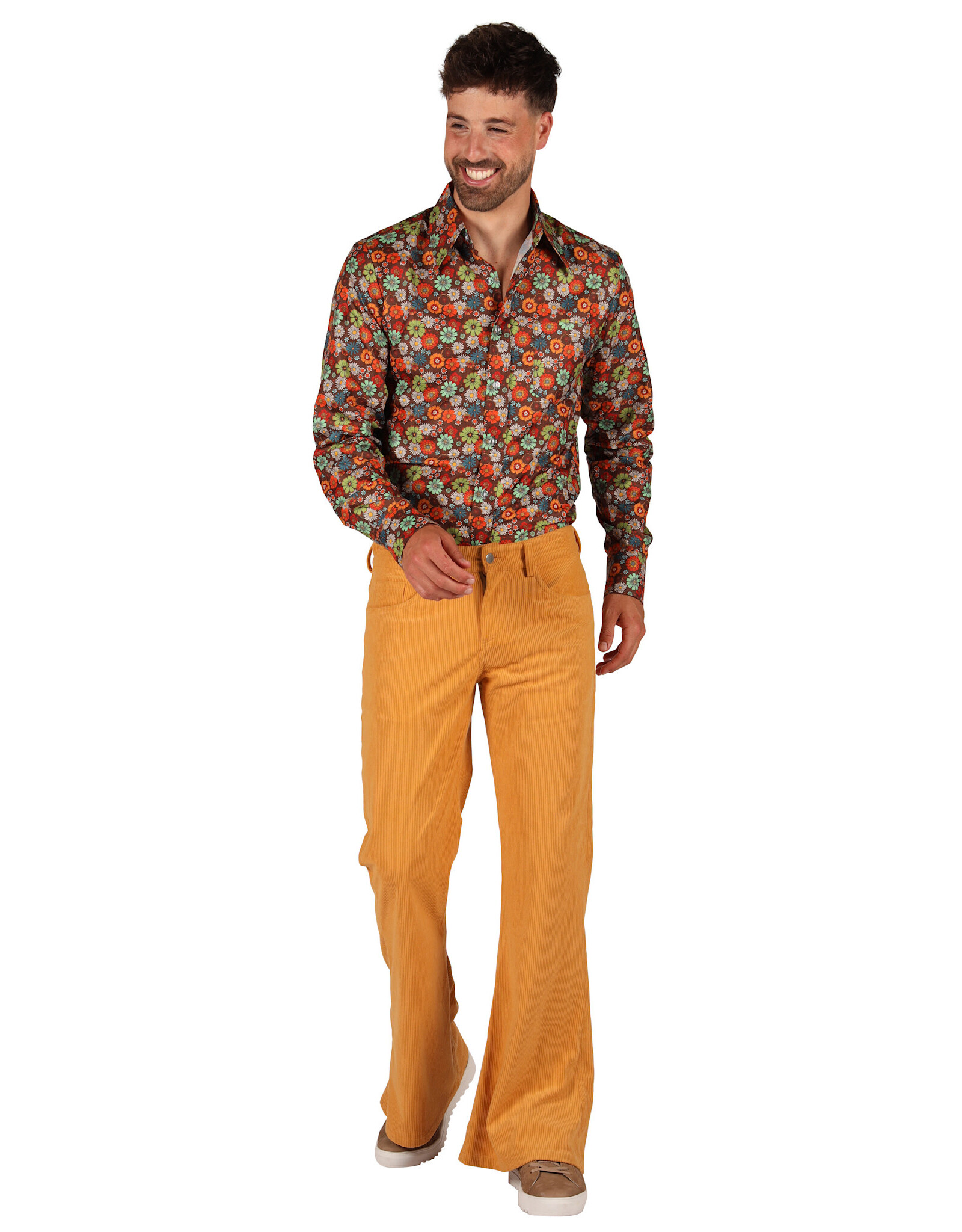 Retro 70's Ribcordbroek, Geel