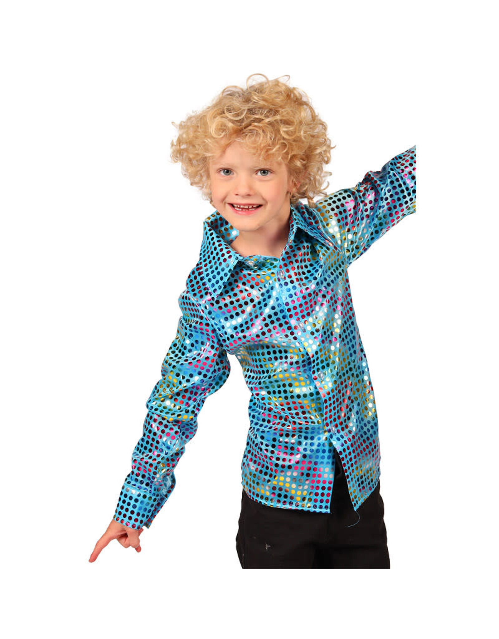 Glitterblouse Kind, Turquoise