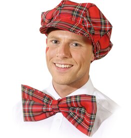 Muts + strik Rood/geruit
