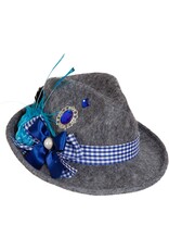 Tirolerhoed Bavarian, Grijs/Blauw