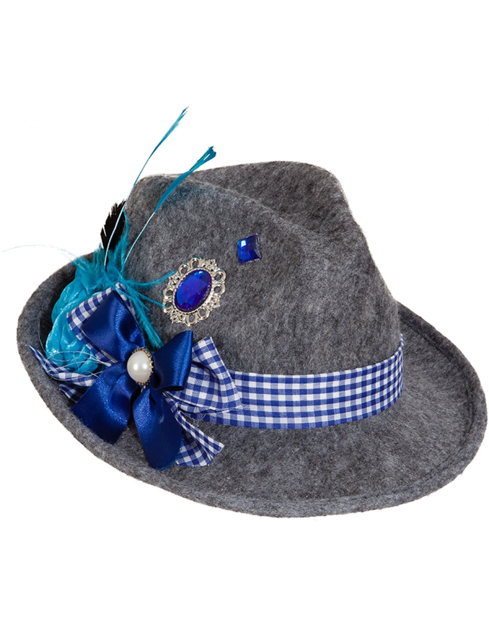 Tirolerhoed Bavarian, Grijs/Blauw