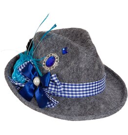 Tirolerhoed Bavarian, Grijs/Blauw