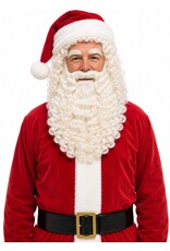 Kerstman Pruik met Baard en Wenkbrauwen