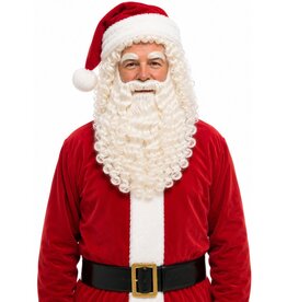 Kerstman Pruik met Baard en Wenkbrauwen