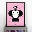 ANNIdesign POSTER MONKEY BABY ROOM | PINK