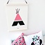 ANNIdesign POSTER INDIAN TIPI BABY ROOM | PINK