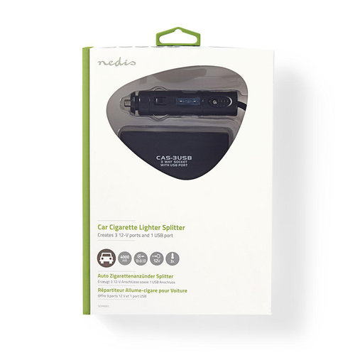 Universele DC-voedingsadapter | 5/12 V DC | Autolader/USB | 3-weg Universele DC-voedingsadapter | 5/12 V DC | Autolader/USB | 3-weg