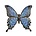 Barcino Design Vlinder Blauw (Mozaiek effect)