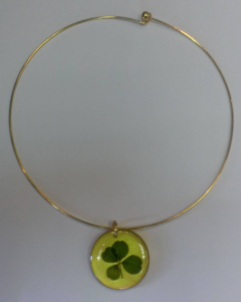 14K Yellow Gold 4-Leaf Clover Pendant with Green Acrylic Tips - (A85-351) -  Roy Rose Jewelry