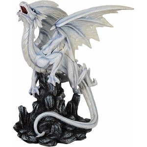 Studio Collection White Mystical Dragon on Rock