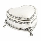 The Juliana Collection, Antique Silverplated Trinket box (Heart with feet)