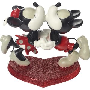 Disney Precious Moments Mickey and Minnie kissing