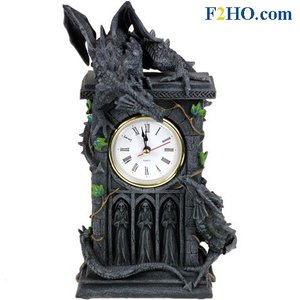 Studio Collection Duelling Dragons Clock