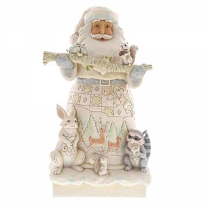 Jim Shore's Heartwood Creek White Woodland Santa (Large)