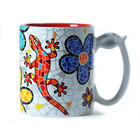 Barcino Design Mug Salamander-Flowers  (Hydraulic) ROOD