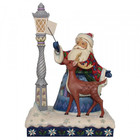 Jim Shore's Heartwood Creek Santa by Lighted Lamppost