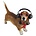 Studio Collection Dachshund Dog With Headphones (Tekkel)