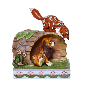 Disney Traditions The Fox and the Hound Peeking in Log " Unlikely Friends"