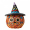 Jim Shore's Heartwood Creek Day of the Dead Jack-o-Lantern with Witch Hat (Mini Fig.)