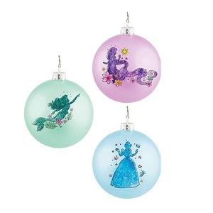 Disney Kurt S. Adler Prinsessen Glas ornament Set/3