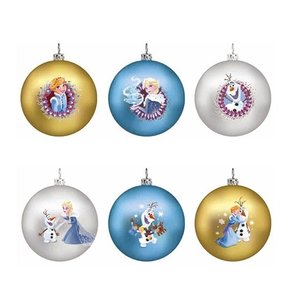 Disney Kurt S. Adler Frozen Glass Ornament (80 mm) Set/6