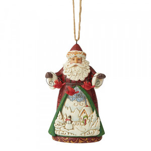 Jim Shore's Heartwood Creek Santa with Cardinals Hanging Ornament (HO)