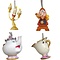 Disney Magical Moments Beauty the Beast 3D Hanging Ornament (HO) SET/4