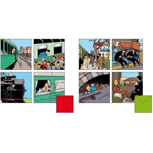 Tintin (Kuifje) Set van 8 Postkaarten Kuifje Train