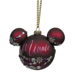 Disney Minnie Ears Shinning Burgundy Ornament