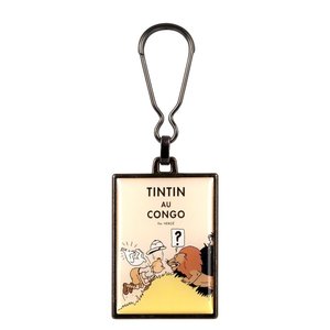 Tintin (Kuifje) Sleutelhanger - Tintin au Congo (ingekleurde versie)
