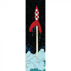 Tintin (Kuifje) Double Postcard Tintin, The Lunar Rocket taking off