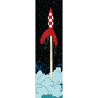 Tintin (Kuifje) Double Postcard  Tintin, The Lunar Rocket taking off