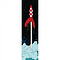 Tintin (Kuifje) Double Postcard Tintin, The Lunar Rocket taking off