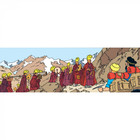 Tintin (Kuifje) Double Postcard Tintin, Procession of Tibetan monks