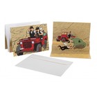 Tintin (Kuifje) Pop-up postcard Tintin- The Red Jeep