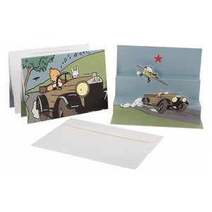 Tintin (Kuifje) Pop-up ansichtkaart Kuifje - De Mercedes van Kuifje