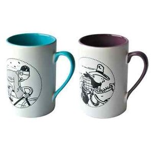 Tintin (Kuifje) Mug - Tintin Bike & Horse - SET / 2