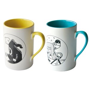 Tintin (Kuifje) Mug - Tintin Toga &  Bike - SET / 2