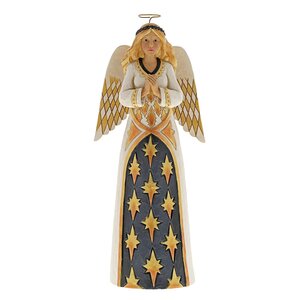 Jim Shore's Heartwood Creek "Gracious Greetings" Black and Gold Praying Angel