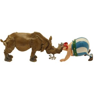 Pixi Obelix Nose to Nose With Rhinoceros