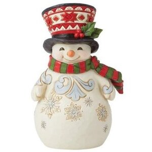 Jim Shore's Heartwood Creek  Snowman with Large Hat (Pint Sized)